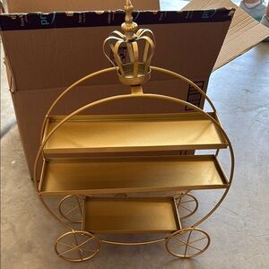 Wedding or Shower or Other Use- Gold Carriage-Shaped Desert Tier